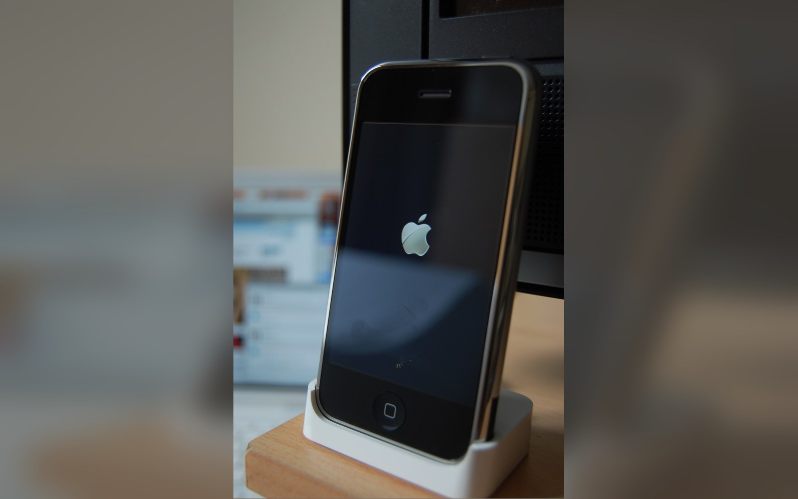 A touchscreen phone held in one hand